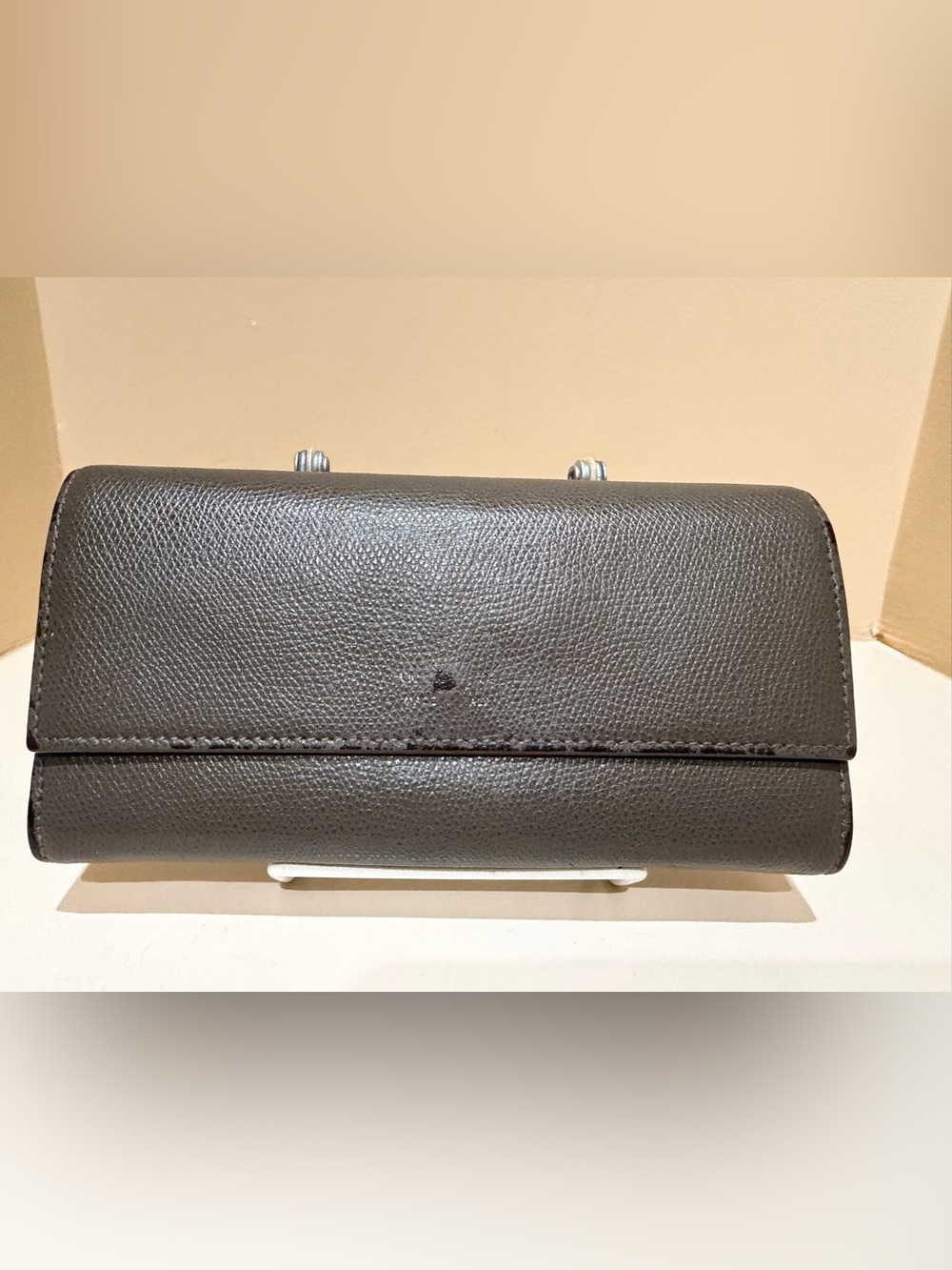 Giorgio Armani Dark Gray Leather Long Wallet